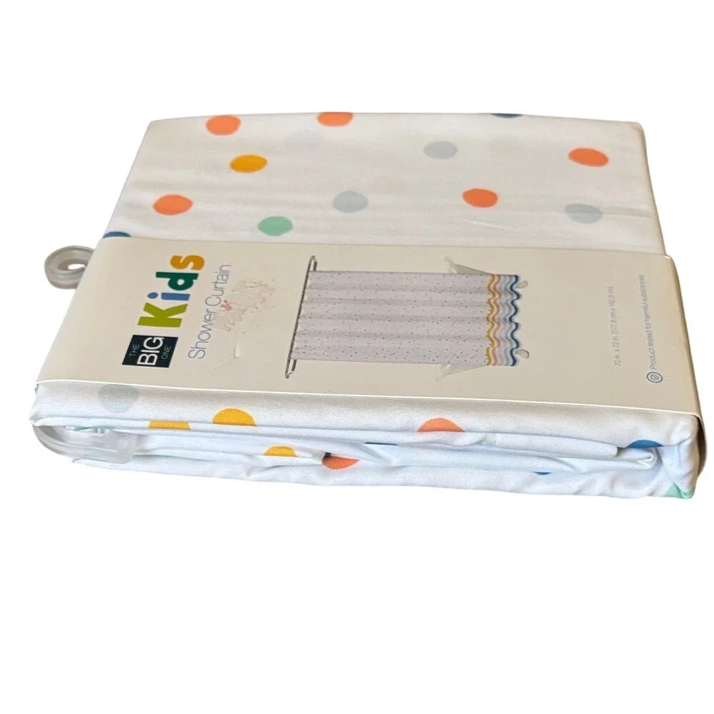 The Big One Kids Shower‎ Curtain Multicolored Polka Dot Design 70